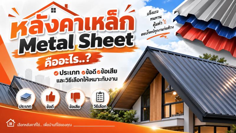 หลังคาเหล็ก Metal Sheet คืออะไร? ประเภท ข้อดี ข้อเสีย และวิธีเลือกให้เหมาะกับงาน