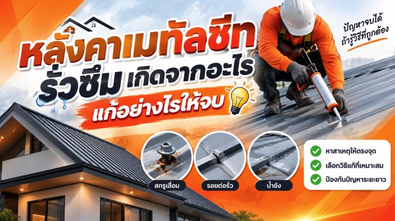 หลังคาเมทัลชีทรั่วซึม เกิดจากอะไร แก้อย่างไรให้จบ